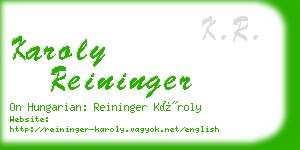 karoly reininger business card